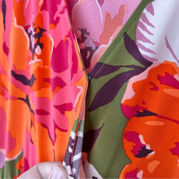 Curations Faux Wrap Floral Maxi Dress 2XP Elastic Waist 3/4 Sleeve 091224 - Picture 4 of 11